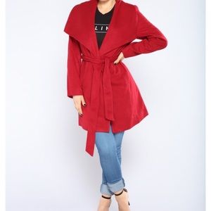 Fashion Nova red (wine) coat